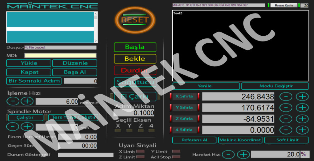 Türkçe CNC Paneli